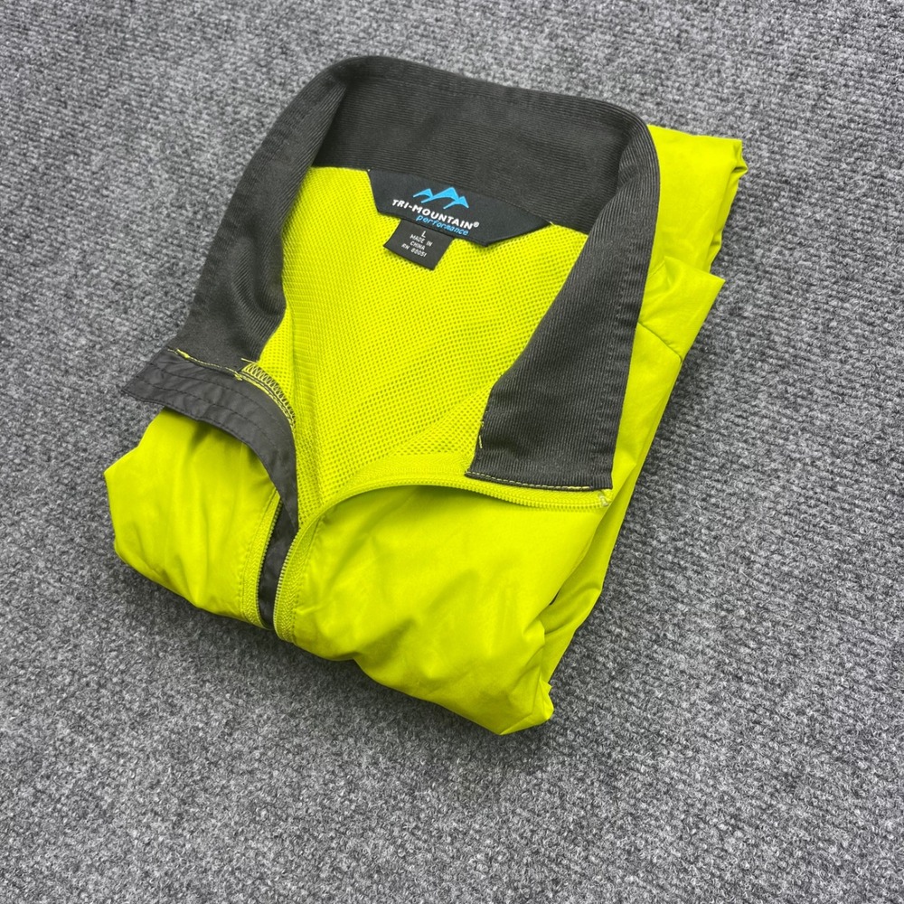 Tri-Mountain Performance High Visibility Reflective Neon Yellow Full Zip Vest